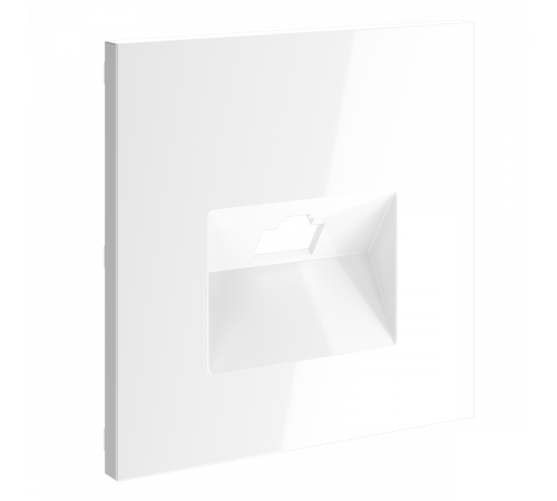 Накладка для розетки компьютерной RJ45 кат.6 Voltum S70 (белый глянцевый) VLS001301