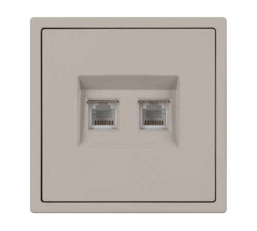 Механизм сдвоенной телефонной розетки Arlight SCT-NOBE-MTL2-SFPL-CA (RJ-11, 4C) (Кашемир) 061889