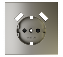 Накладка для розетки с заземлением и защитными шторками, с USB A+A Voltum S70 (шелк) VLS000904