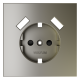 Накладка для розетки с заземлением и защитными шторками, с USB A+A Voltum S70 (шелк) VLS000904
