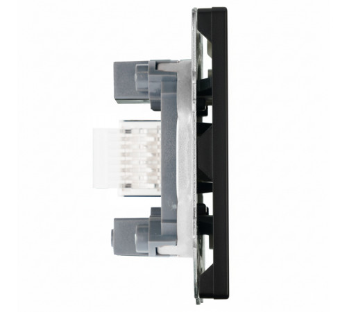 Розетка телефонная 1-местная RJ11 (механизм) Stekker Эмили RST00-5121-05 черный уголь soft touch 50831