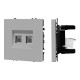 Розетка компьютерная двойная софт-тач никель Arlight SCT-MPC2-SFPL-IS (2хRJ-45, CAT6) 059451(1)