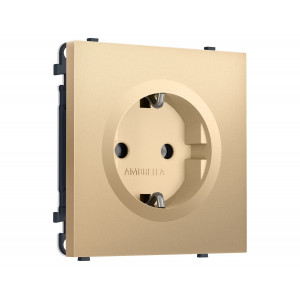 Комплект механизма электрической розетки SIGMA Золото Мягкое касание 50Hz 2P+E с/з 16A-250V QUANT PRO Ambrella Volt MS886010 (SP8860, PR141)