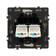Розетка компьютерная двойная софт-тач белый кварц Arlight SCT-MPC2-SFPL-WH (2хRJ-45, CAT6) 054312(1)