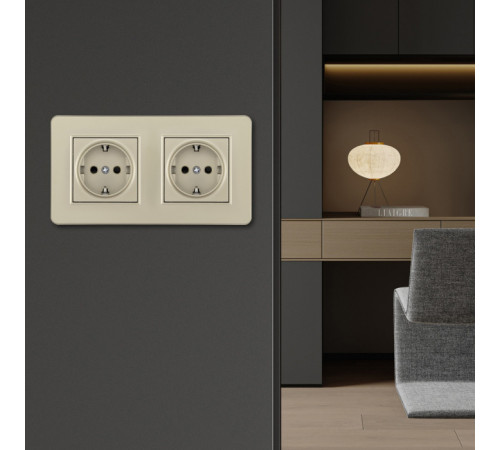 Розетка Arte Milano SET16-2-40-1x2 shampan Розетка Arte Milano SET16-2-40-1x2 shampan