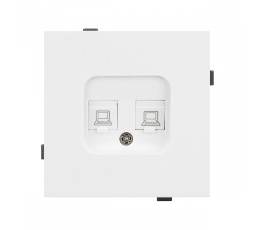 Механизм компьютерной розетки двойной Arlight SCT-TENDO-MPC2-PL-WH (RJ-45, CAT6) 054100