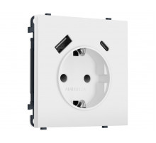 Комплект механизма электрической розетки SIGMA Белый мягкое касание 2USB A+C 20W Ambrella Volt MS830010 (SP8300, PR160)