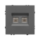 Механизм сдвоенной телефонной розетки Arlight SCT-NOBE-MTL2-SFPL-GR (RJ-11, 4C) (Серый базальт) 054311
