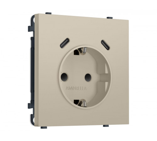 Комплект механизма электрической розетки SIGMA Кашемир 2USB С+C 20W Ambrella Volt MS350510 (SP3505, PR165)