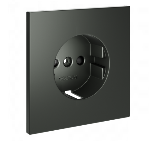 Накладка для розетки с заземлением и защитными шторками Voltum S70 (титан) VLS000706