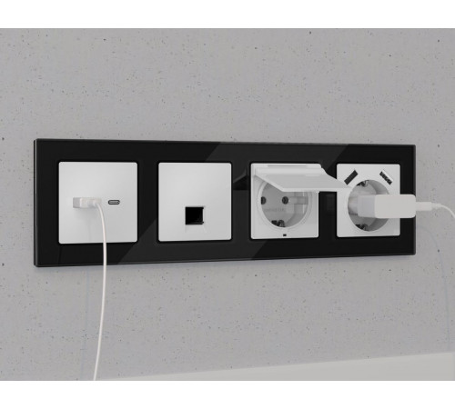 Комплект механизма компьютерной розетки RJ-45 экранированной с автоматической защитной шторкой Alfa Белый матовый Quant Ambrella Volt MA132005 (AP1320, VM185) Комплект механизма компьютерной розетки RJ-45 экранированной с автоматической защитной шторкой Alfa Белый матовый Quant Ambrella Volt MA132005 (AP1320, VM185)