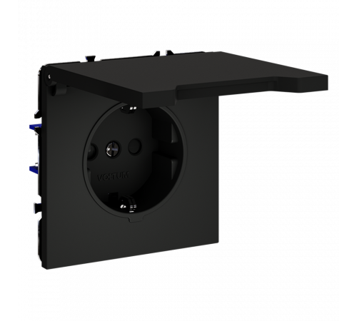 Розетка с защитными шторками и крышкой Voltum S70 VLS040308 Розетка с защитными шторками и крышкой Voltum S70 VLS040308