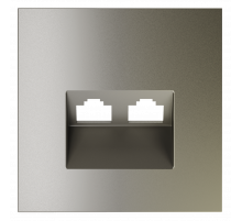 Накладка для розетки компьютерной двойной RJ45+RJ45 кат.6 Voltum S70 (шелк) VLS001404