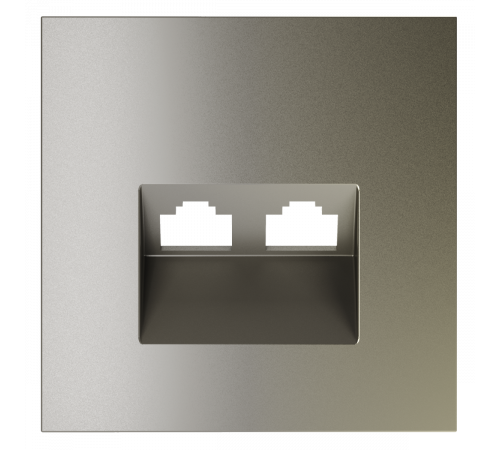 Накладка для розетки компьютерной двойной RJ45+RJ45 кат.6 Voltum S70 (шелк) VLS001404