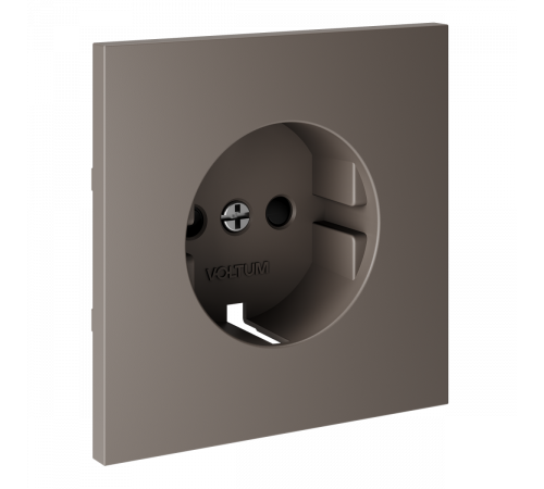 Накладка для розетки с заземлением и защитными шторками Voltum S70 (капучино) VLS000714