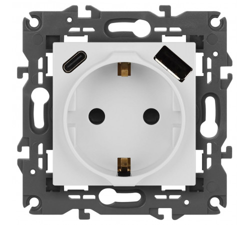 Розетка со шторками с USB type-A+C Эра Elegance 14-4108-01 Б0067736 Розетка со шторками с USB type-A+C Эра Elegance 14-4108-01 Б0067736
