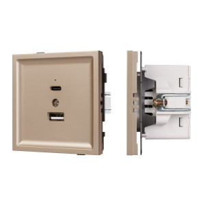 Механизм USB розетки Arlight SCT-TENDO-MUAC-PL-GD (5V, 3A, QC3) 054097