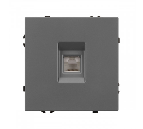 Механизм телефонной розетки Arlight SCT-NOBE-MTL1-SFPL-GR (RJ-11, 4C) (Серый базальт) 054303