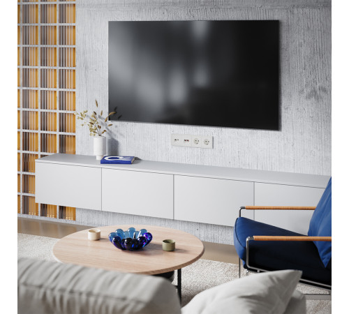 Накладка для розетки TV+RJ45 кат. 6 Voltum S70 (хлопок) VLS002713