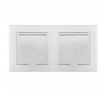 Розетка двойная (двухпостовая) с/з и шторками Arte Milano SET06-2-41-1x2 silver