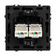 Розетка компьютерная двойная софт-тач черный оникс Arlight SCT-MPC2-SFPL-BK (2хRJ-45, CAT6) 054313(1)