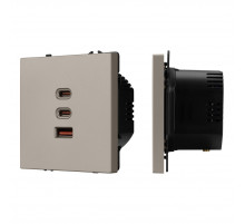 USB Розетка тип А+С+С софт-тач кашемир Arlight SCT-MUACC-SFPL-FC-CA (65W, QC3) 061835(1)