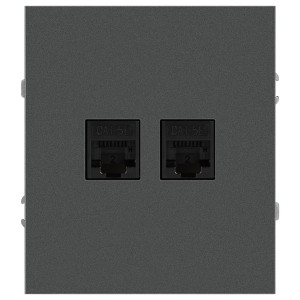 Розетка Эра Arktik 16-3108-06 информационная двойная 2XRJ45 графит Б0070489