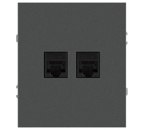 Розетка Эра Arktik 16-3108-06 информационная двойная 2XRJ45 графит Б0070489