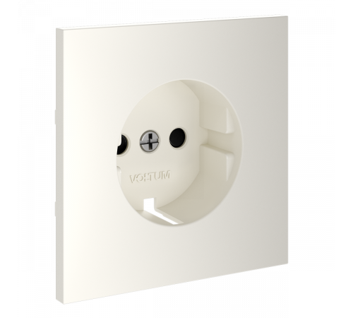 Накладка для розетки с заземлением и защитными шторками Voltum S70 (хлопок) VLS000713