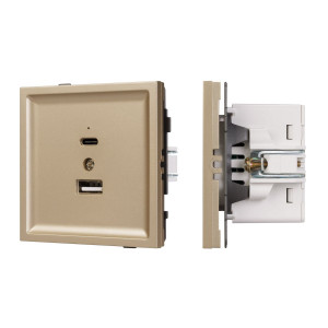 Механизм USB розетки Arlight SCT-TENDO-MUAC-SFPL-GD (5V, 3A, QC3) 054537