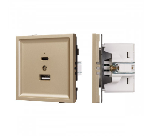 Механизм USB розетки Arlight SCT-TENDO-MUAC-SFPL-GD (5V, 3A, QC3) 054537