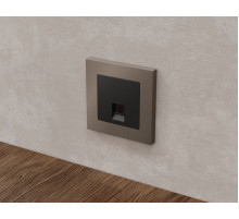 Комплект механизма компьютерной розетки RJ-45 экранированной с автоматической защитной шторкой Alfa Черный матовый Quant Ambrella Volt MA812005 (AP8120, VM185)