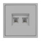 Розетка телефонная двойная софт-тач никель Arlight SCT-MTL2-SFPL-IS (2хRJ-11, 4C) 061890(1)