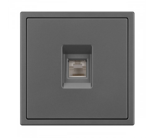 Розетка телефонная софт-тач серый базальт Arlight SCT-MTL1-SFPL-GR (RJ-11, 4C) 054303(1)