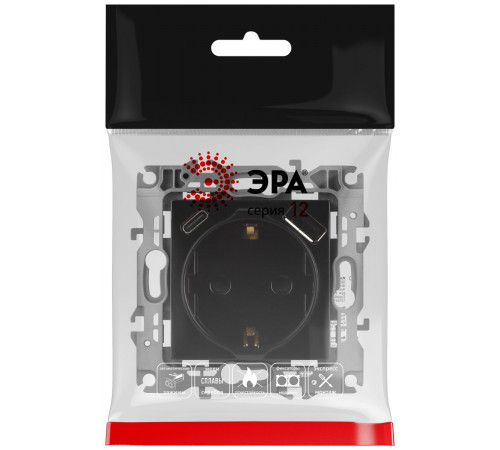Розетка со шторками с USB type-A+C Эра 12-4108-06 Б0067746 Розетка со шторками с USB type-A+C Эра 12-4108-06 Б0067746