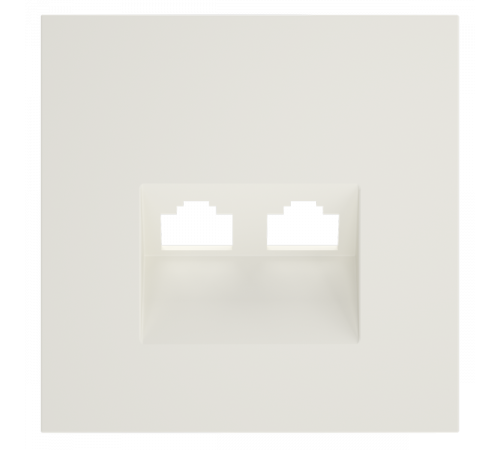 Накладка для розетки компьютерной двойной RJ45+RJ45 кат.6 Voltum S70 (хлопок) VLS001413