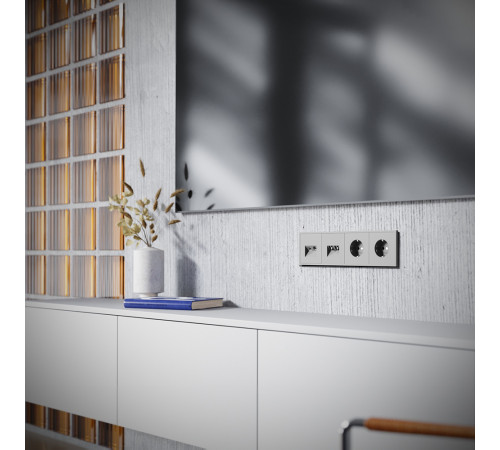 Розетка телевизионная встраиваемая Voltum S70 TV+RJ45 кат. 6, (кашемир) VLS060703