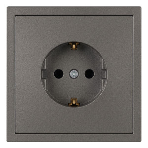 Розетка ЭРА Galaxy 15-2101-07 c заземлением 2P+E Schuko 16А-250В IP20 титан Б0070631