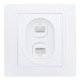 Розетка двойная компьютерная RJ45 скрытой установки IP20, белая 