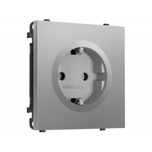 Комплект механизма электрической розетки SIGMA Сталь матовый 50Hz 2P+E с/з 16A-250V QUANT PRO Ambrella Volt MS506010 (SP5060, PR141)