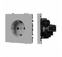 Розетка зк со шторками софт-тач никель Arlight SCT-MEU-SFPL-IS (250V, 16A) 059453(1)