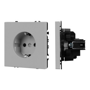 Розетка зк со шторками софт-тач никель Arlight SCT-MEU-SFPL-IS (250V, 16A) 059453(1)