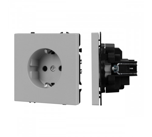 Розетка зк со шторками софт-тач никель Arlight SCT-MEU-SFPL-IS (250V, 16A) 059453(1)
