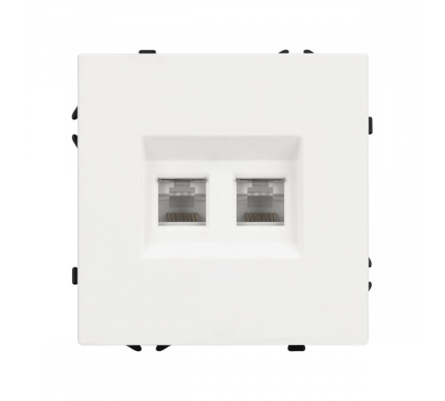 Механизм сдвоенной компьютерной розетки Arlight SCT-NOBE-MPC2-SFPL-WH (RJ-45, CAT6) 054312
