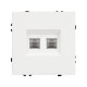 Механизм сдвоенной компьютерной розетки Arlight SCT-NOBE-MPC2-SFPL-WH (RJ-45, CAT6) 054312