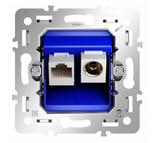 Механизм розетки TV+RJ45 кат. 6 Voltum S70 VLS0607M