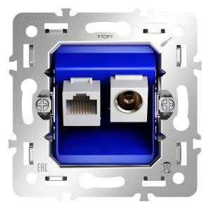 Механизм розетки TV+RJ45 кат. 6 Voltum S70 VLS0607M
