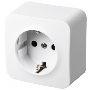 Розетка с заземлением со шторками накладной монтаж Jasmart FS 16А/250B FS5501W