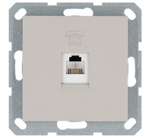 Телефонная розетка RJ11 с накладкой, цвет Тауп Jasmart G6101T