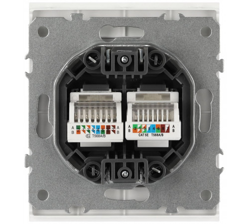 Розетка ЭРА Arktik 16-3108-01 информационная двойная 2XRJ45 белый Б0070484